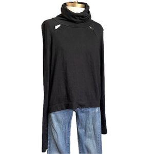 TWENTY Montreal Black Turtleneck Long Sleeve Knit w/ Cut-outs - M 🇨🇦